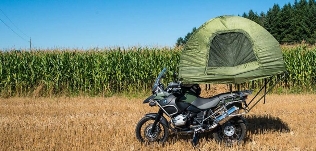 Rooftop Tent on a motorbike, are you kidding me_